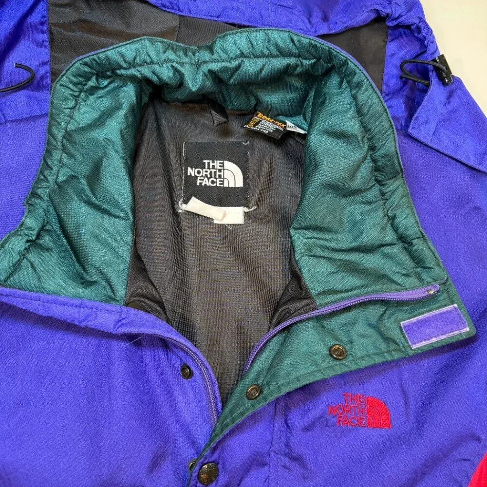 Vintage 90s NORTH FACE Colorblock Belted Ski Jacket Windbreaker M